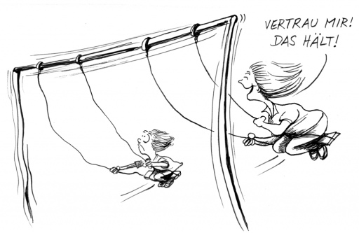 Besser leiten mit Vertrauen - Karikatur von Wolfgang Horsch