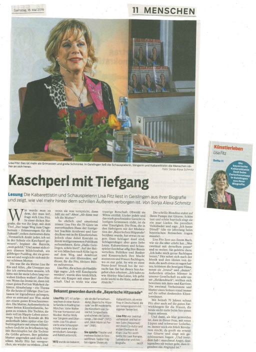 Lesung Lisa Fitz - Artikel Haller Tagblatt